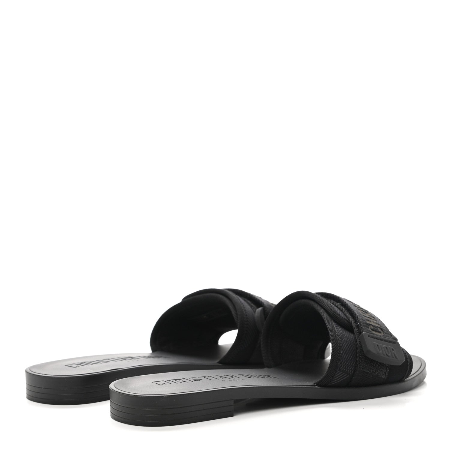 Christian Dior Technical Stretch Fabric Camouflage Dio(r)evolution Slide Sandals 36 Black Military 4 of 8