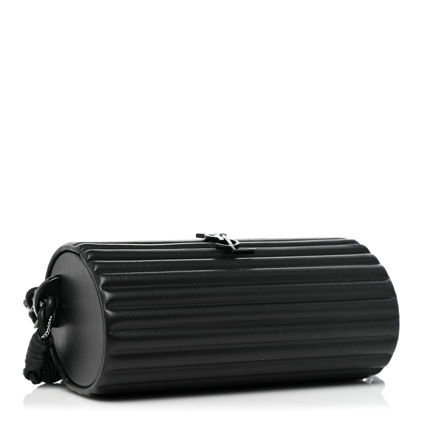 Ribbed Plexiglass Lambskin Fringe Monogram Opium Box Bag Black