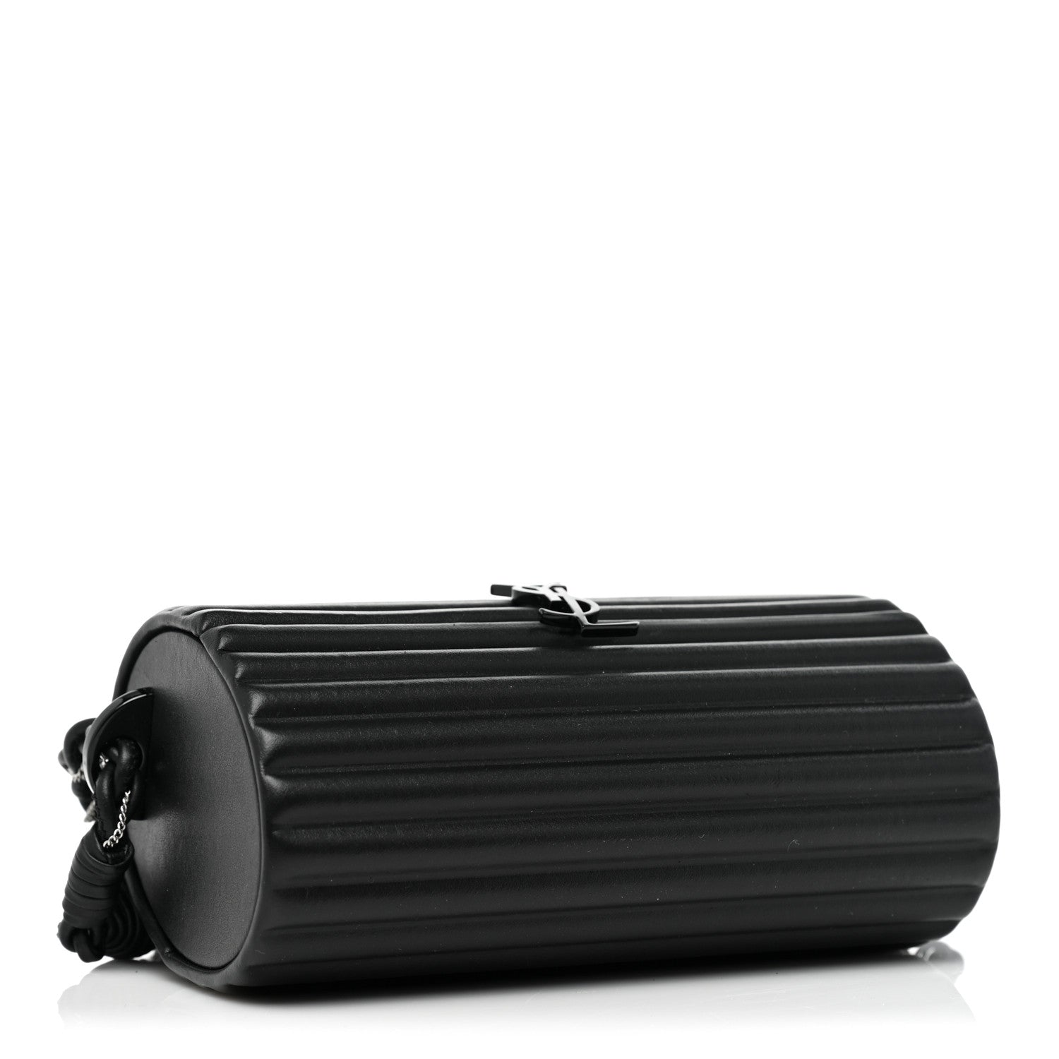 Saint Laurent Ribbed Plexiglass Lambskin Fringe Monogram Opium Box Bag Black 4 of 10