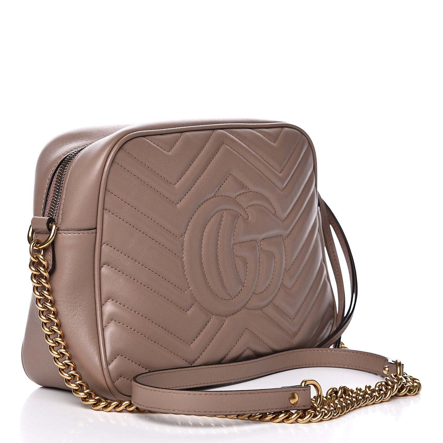 Calfskin Matelasse Medium GG Marmont Chain Shoulder Bag Porcelain Rose