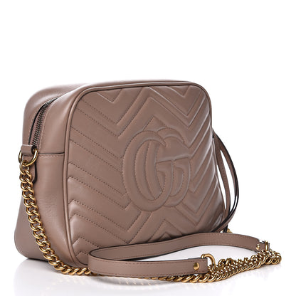 Gucci Calfskin Matelasse Medium GG Marmont Chain Shoulder Bag Porcelain Rose 3 of 10