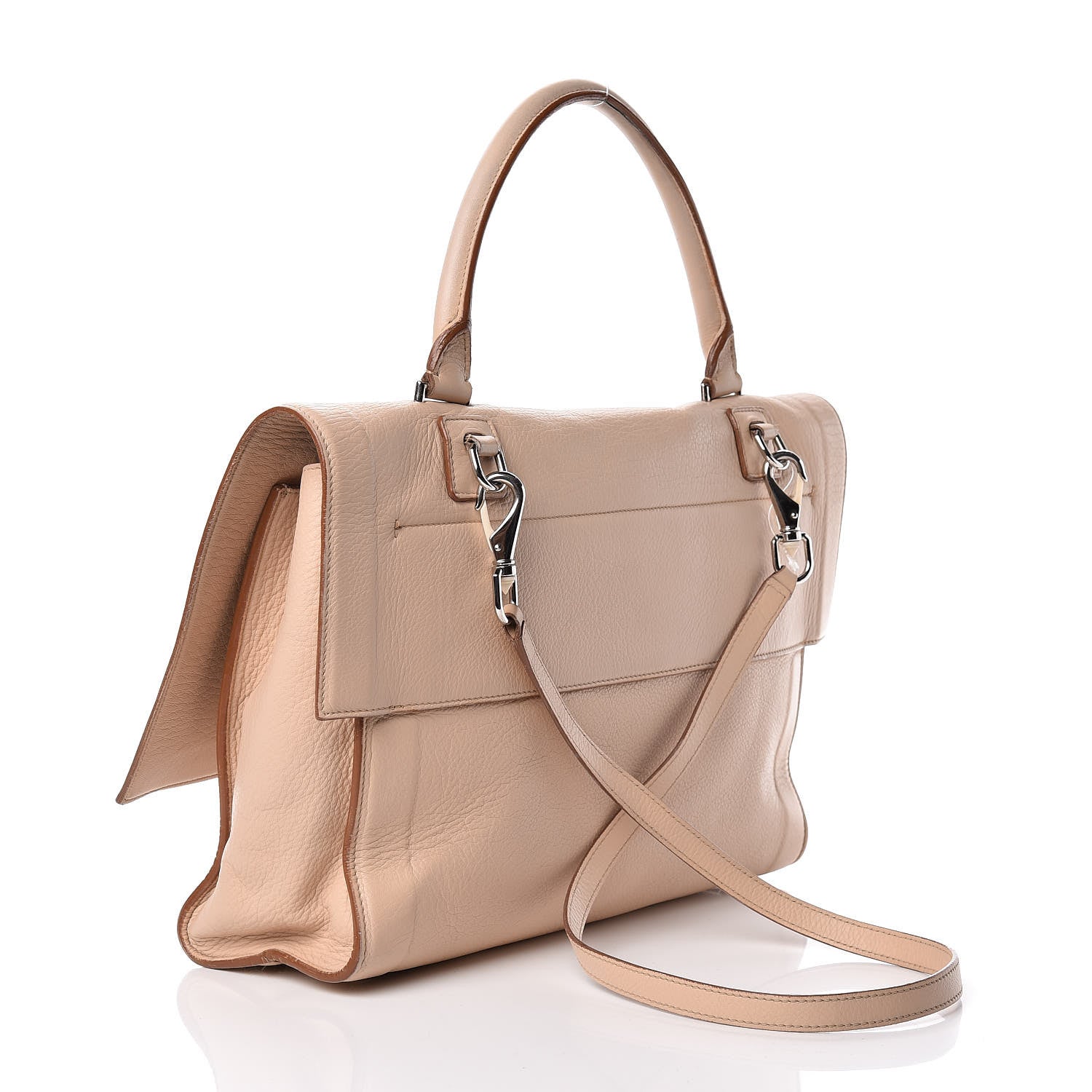 Givenchy Grained Calfskin Medium Shark Lock Satchel Nude 3 of 16