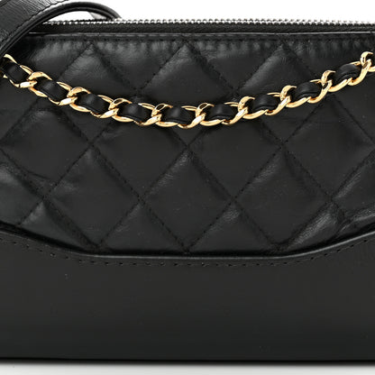 Chanel Aged Calfskin Quilted Small Gabrielle Clutch With Chain Black 9 of 11