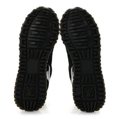 Louis Vuitton Suede Calfskin Recycled Monogram Nylon Run Away Sneakers 38 Black 6 of 10