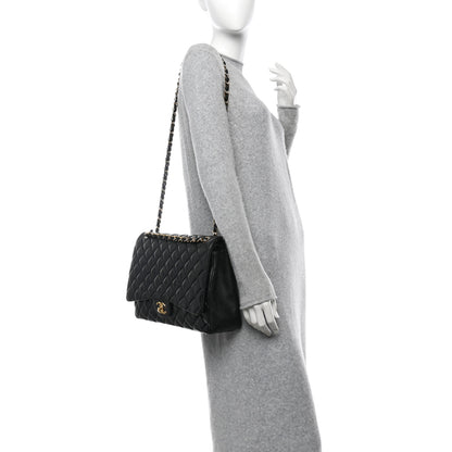 Chanel Lambskin Quilted Maxi Double Flap Black 2 of 11