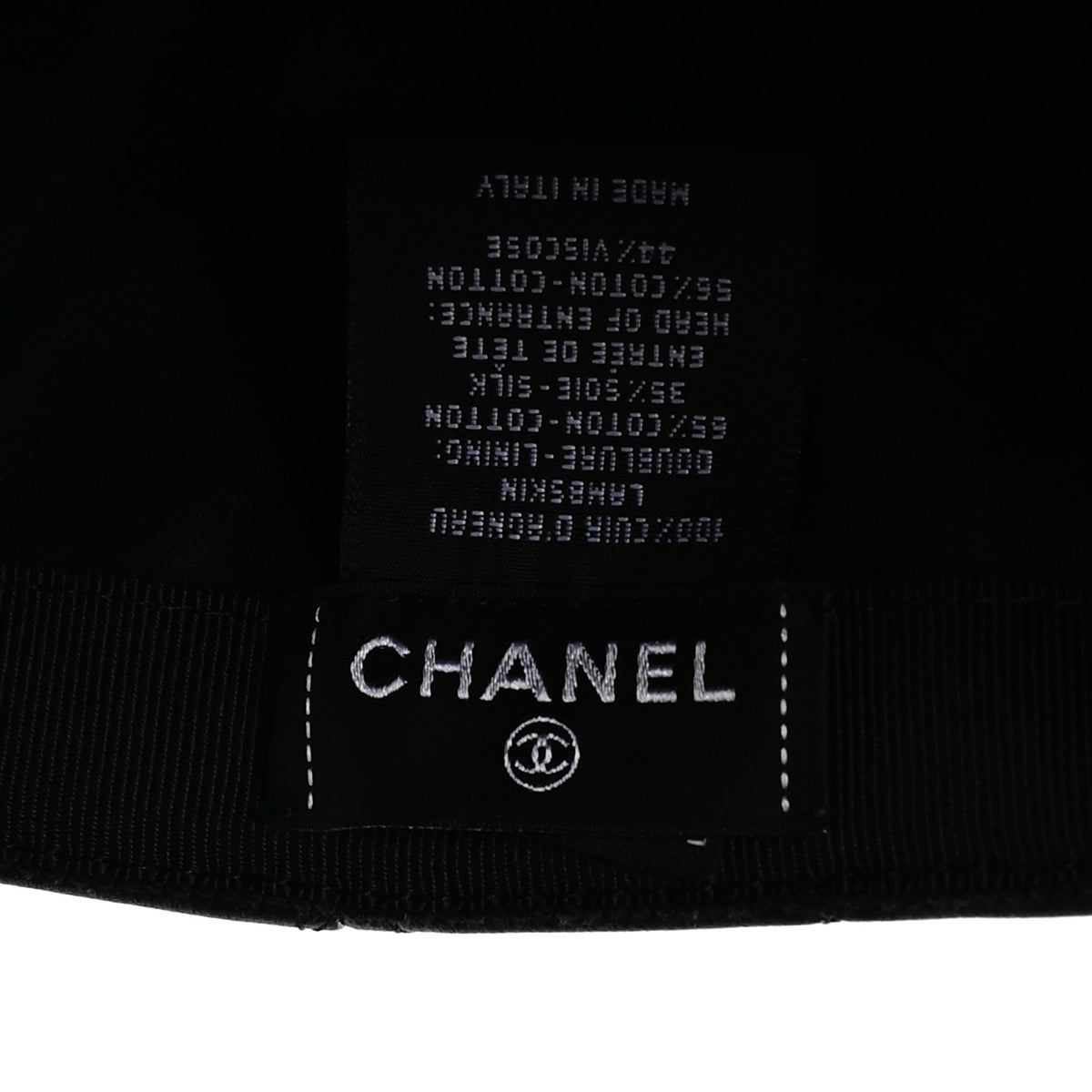 Lambskin Quilted CC Cap Hat Black