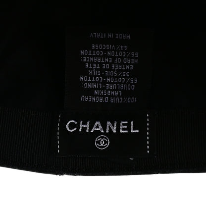 Chanel Lambskin Quilted CC Cap Hat Black 8 of 9
