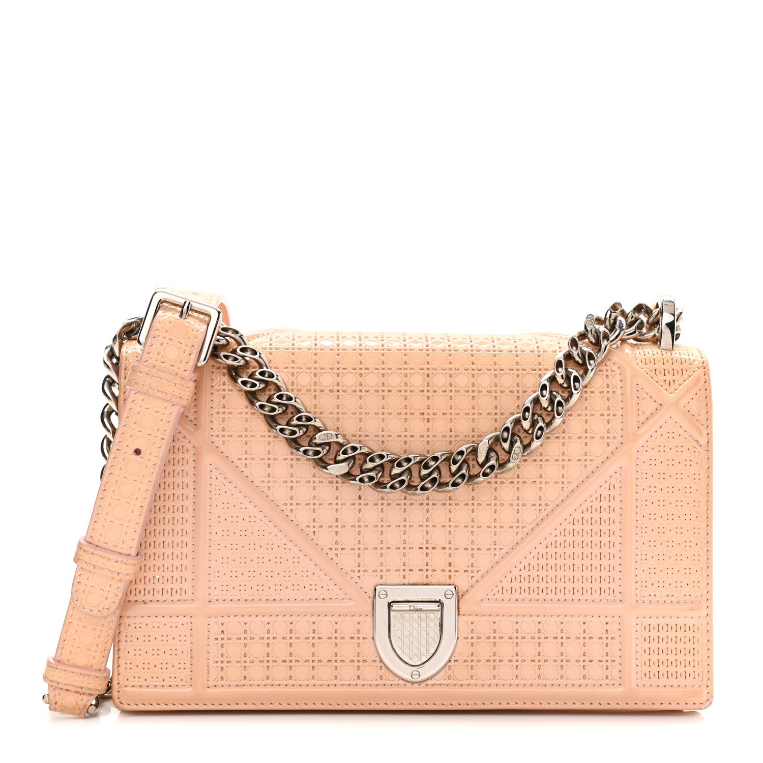 Christian Dior Patent Micro-Cannage Small Diorama Flap Bag Rose 1 of 13