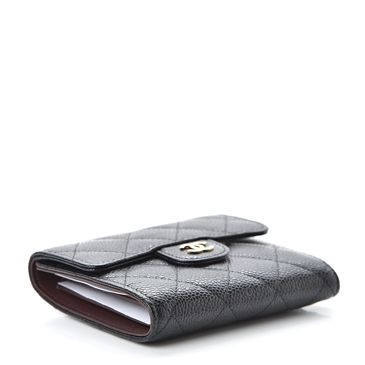 Chanel Caviar Quilted Compact Flap Wallet Black 4 of 10