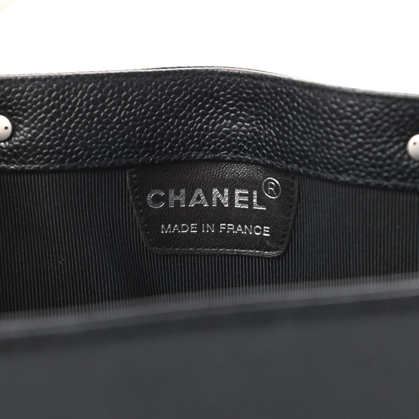 Caviar Metal Handle Tote Black