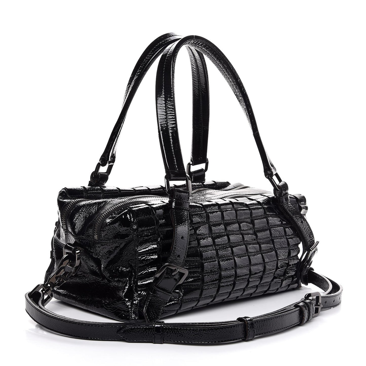 Patent Cartridge Pleat Tote Black