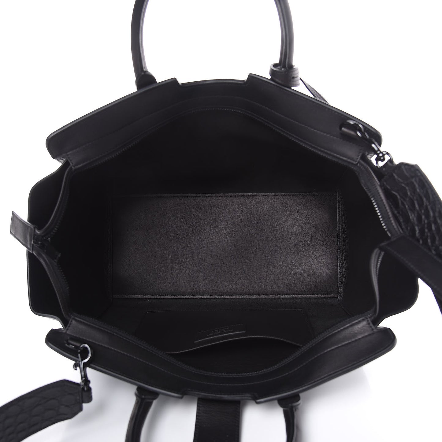 Smooth Calfskin Crocodile Embossed Small Monogram Downtown Cabas Black