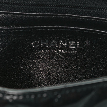 Chanel Patent Metallic Crumpled Calfskin Chevron Quilted Mini Rectangular Flap So Black 5 of 8