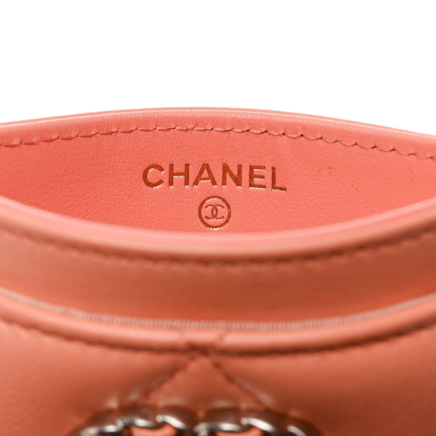 Chanel Lambskin Quilted Chanel 19 Card Holder Light Orange 5 of 8