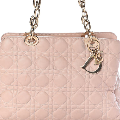 Christian Dior Lambskin Cannage Small Dior Soft Zipped Shopping Tote Light Pink 10 of 10