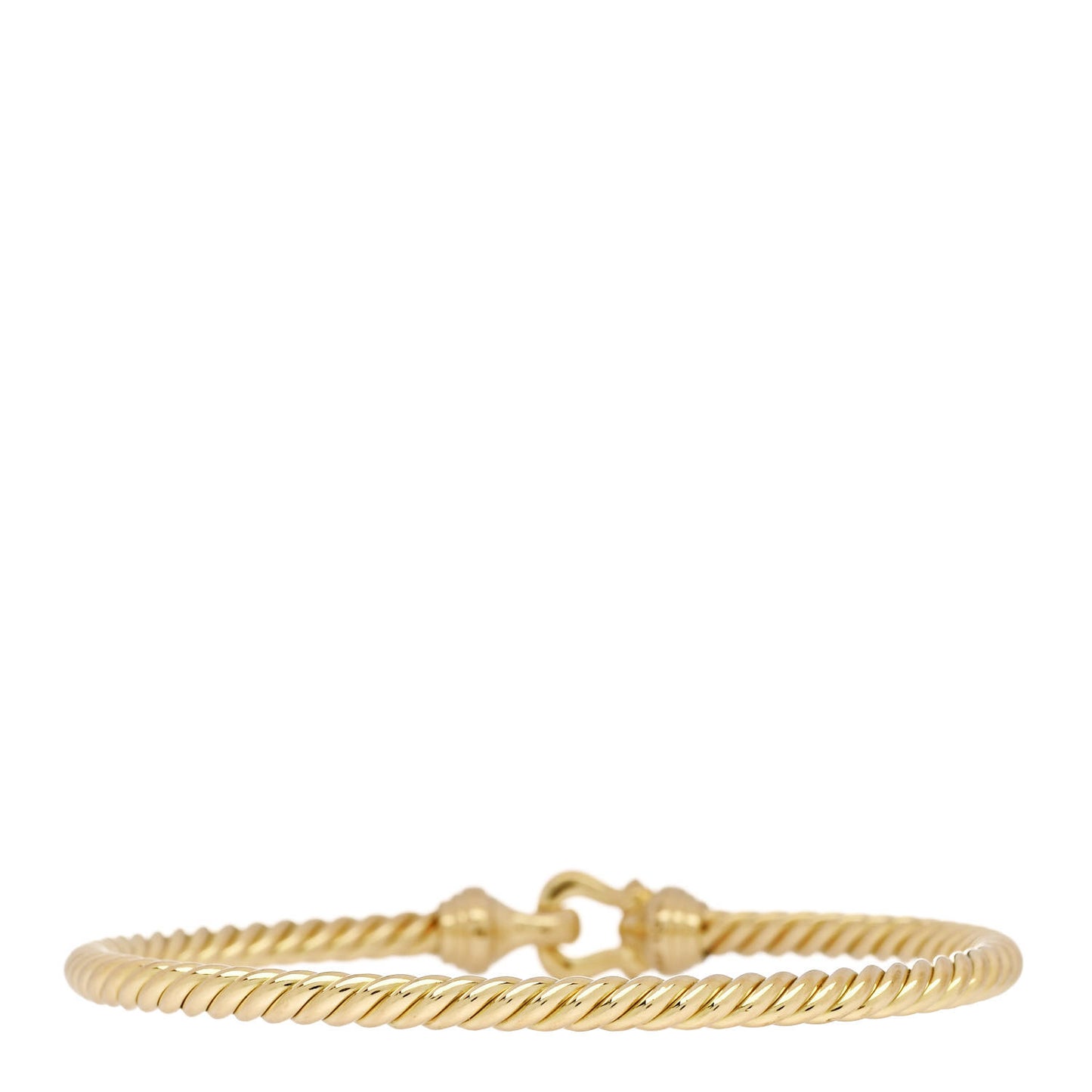 18K Yellow Gold Diamond 3.5mm Buckle Cablespira Bracelet