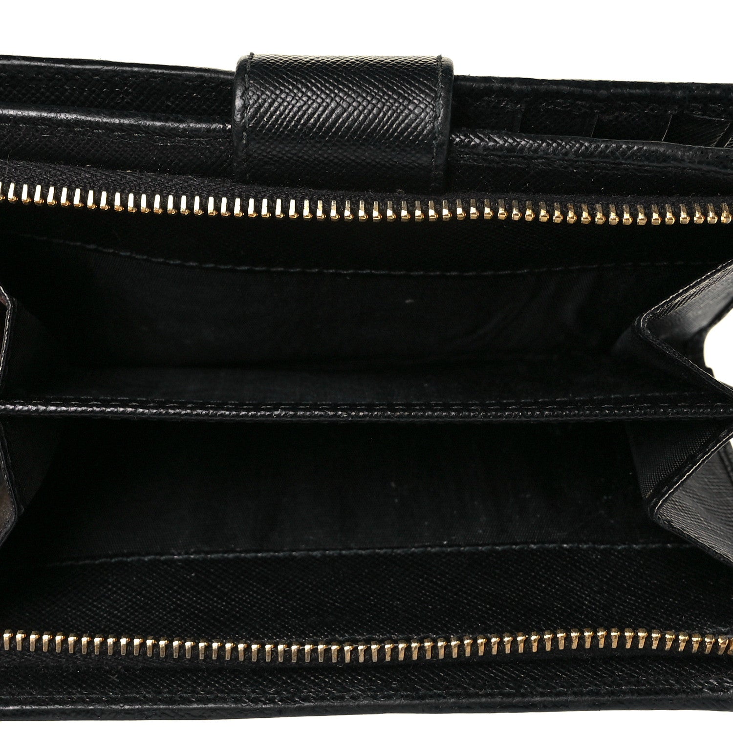 Prada Saffiano Metal Compact Wallet Black 6 of 9