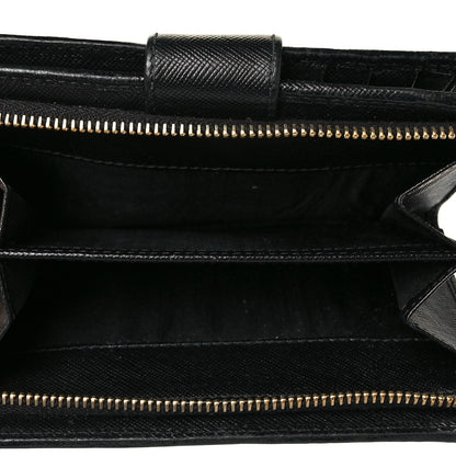 Prada Saffiano Metal Compact Wallet Black 6 of 9