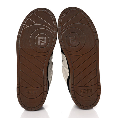 Fendi Suede Vitello Fendi Match Low Top Sneakers 37 Milk Black 6 of 12