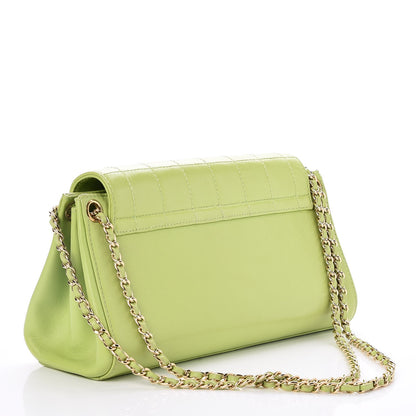 Chanel Lambskin Chocolate Bar Accordion Mademoiselle Flap Green 4 of 8
