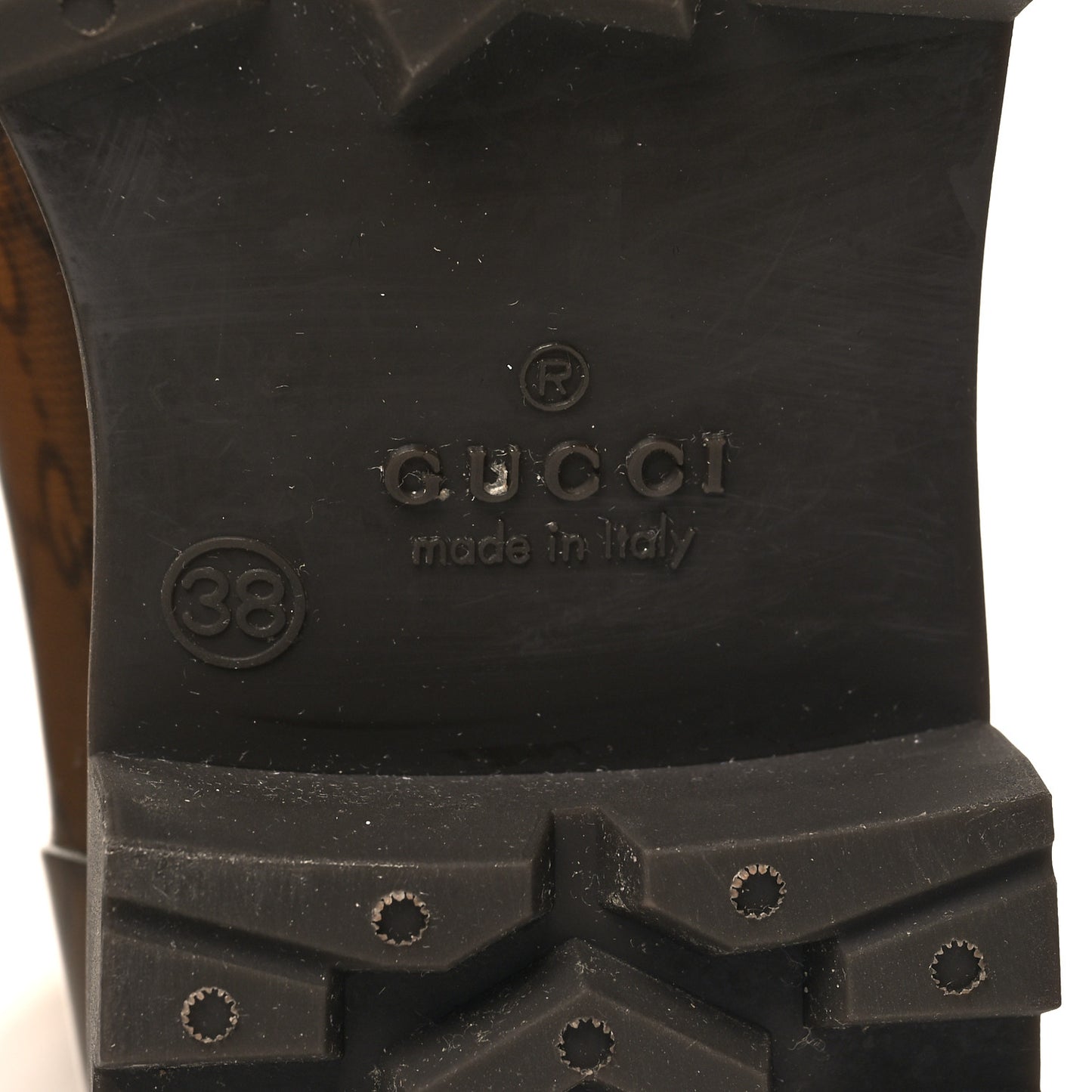 Rubber Monogram Edinburg Rain Boots 38 Transparent Cocoa