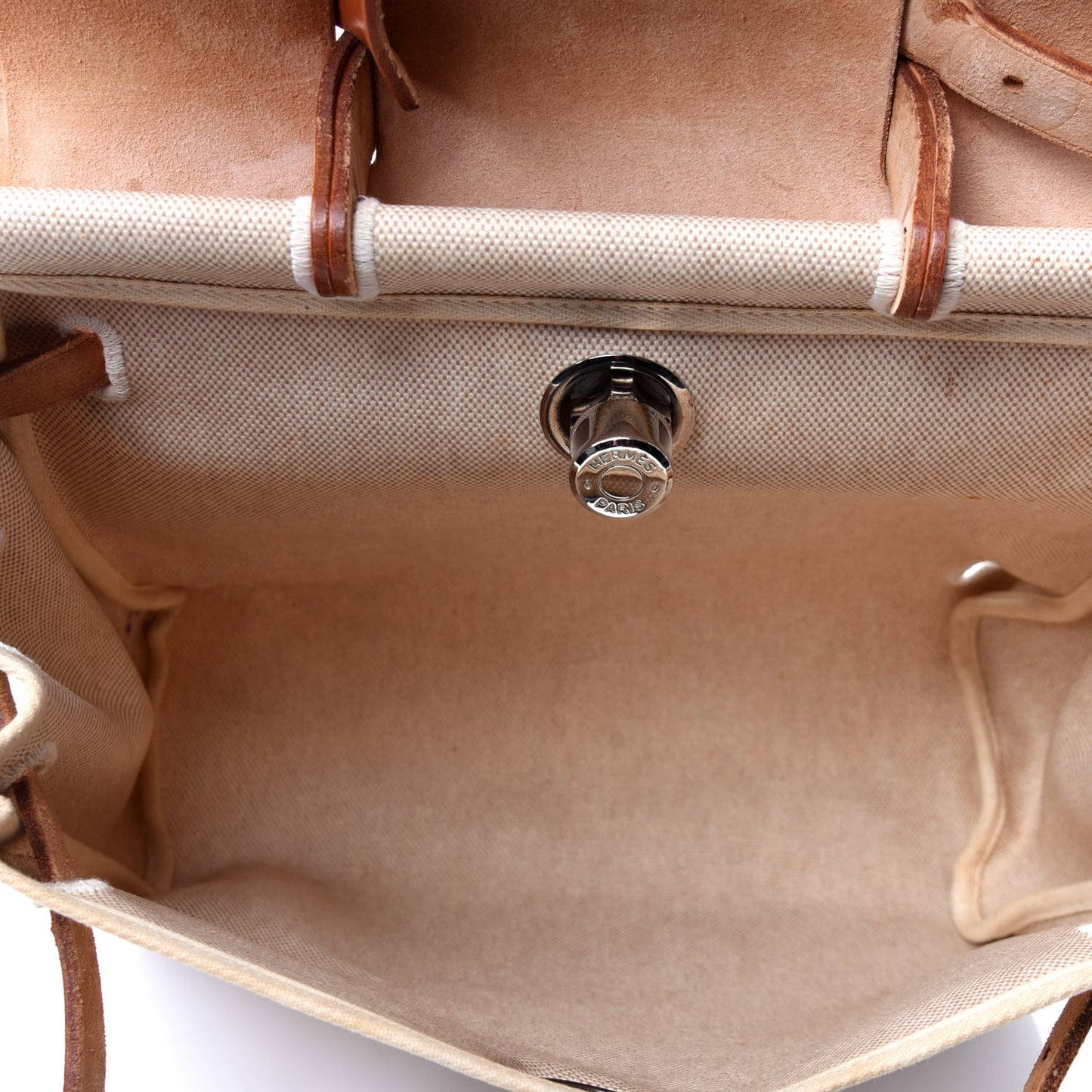 Toile Vache Calfskin Herbag 30 PM Backpack Natural