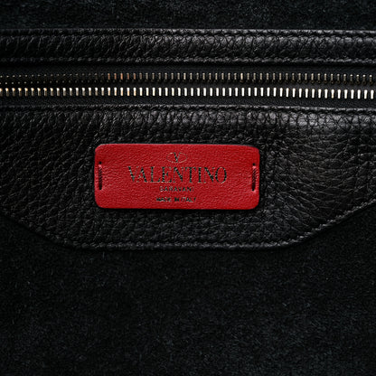 Valentino Garavani Grained Calfskin Rockstud Shoulder Tote Black 6 of 12