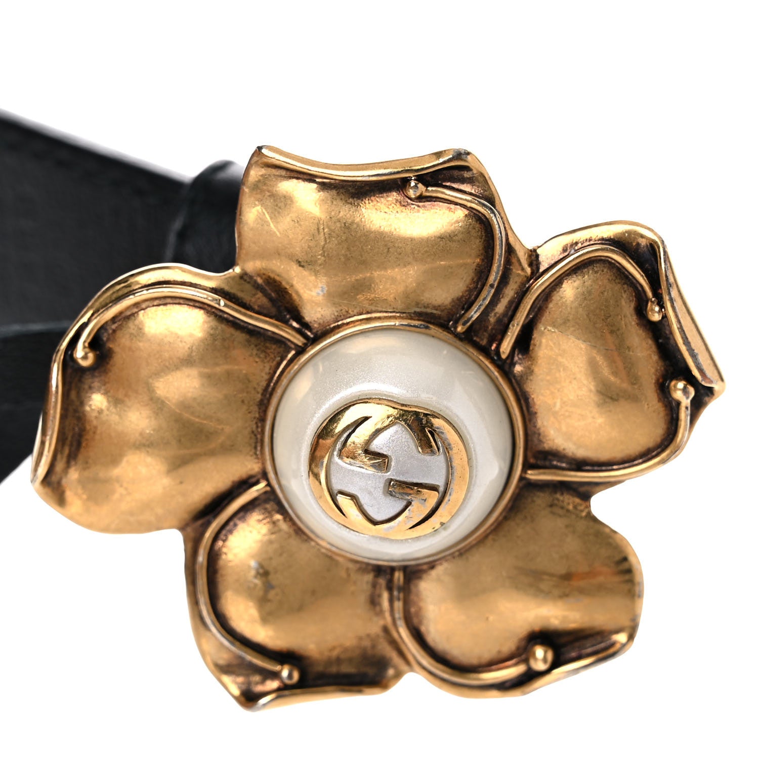 Gucci Calfskin Metal Flower Interlocking G Belt 70 28 Black 7 of 8