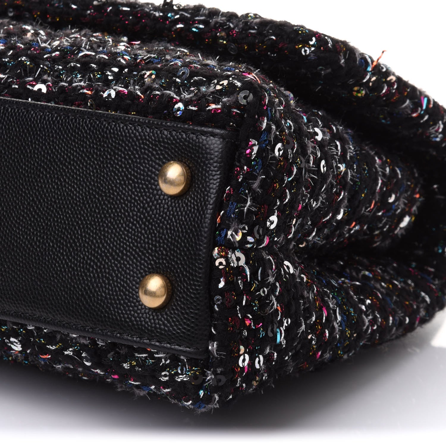 Chanel Tweed Sequin Mini Coco Handle Flap Black 8 of 11