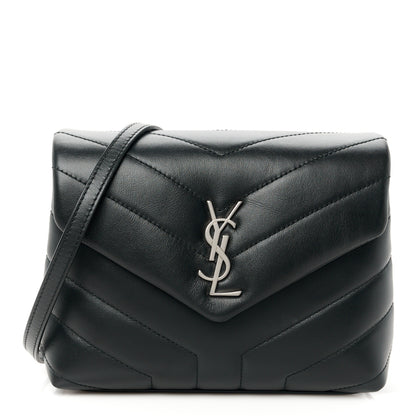 Saint Laurent Calfskin Y Quilted Monogram Toy Loulou Crossbody Bag Black 1 of 11