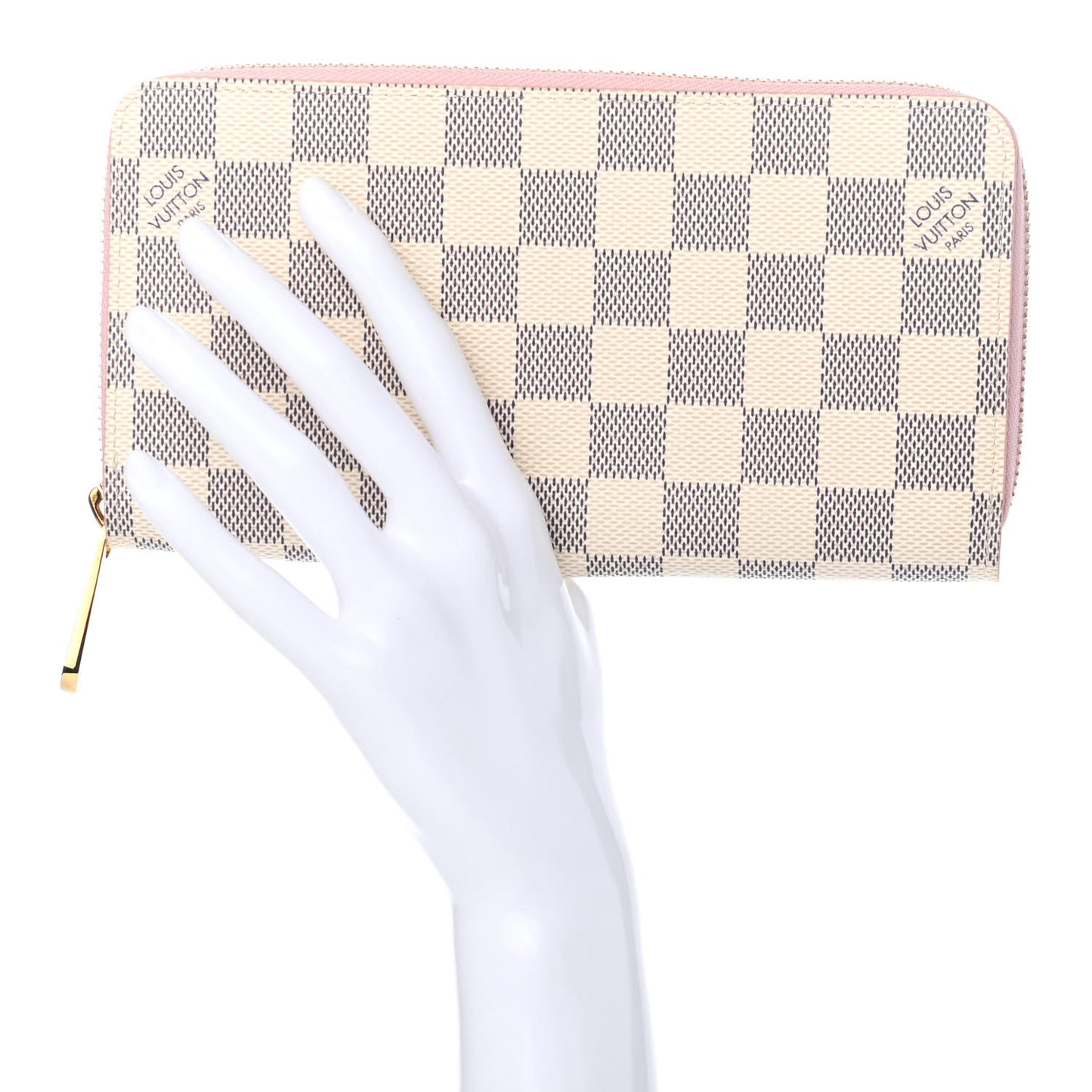 Damier Azur Zippy Wallet Rose Ballerine