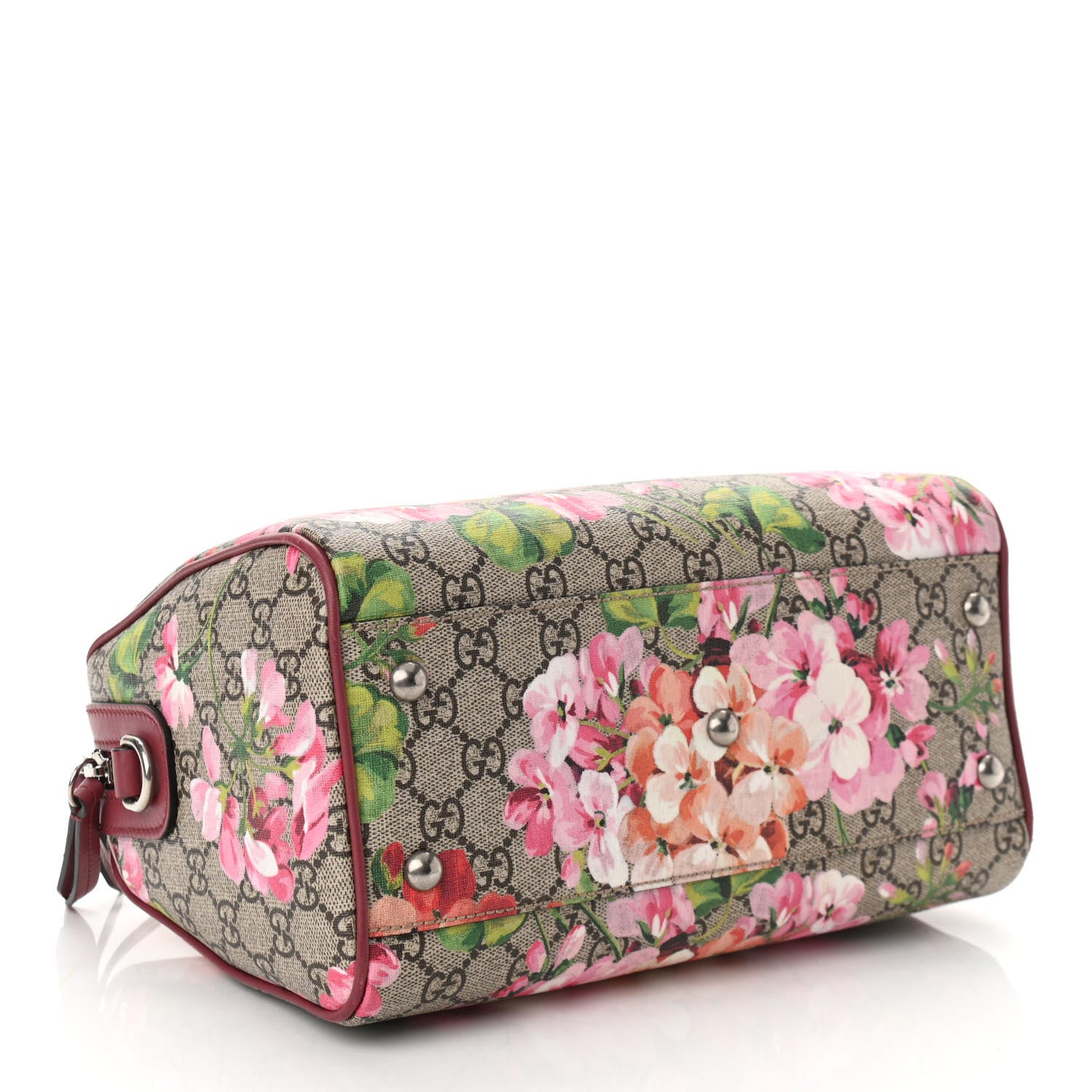 Gucci GG Supreme Monogram Blooms Small Boston Beige Multicolor Dry Rose 4 of 10