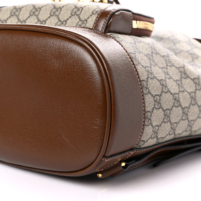 Gucci GG Supreme Monogram Calfskin Horsebit 1955 Single Buckle Backpack Beige Brown Sugar 9 of 10