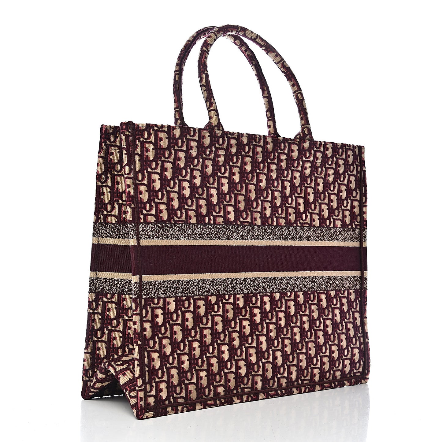 Oblique Large Book Tote Burgundy Multicolor