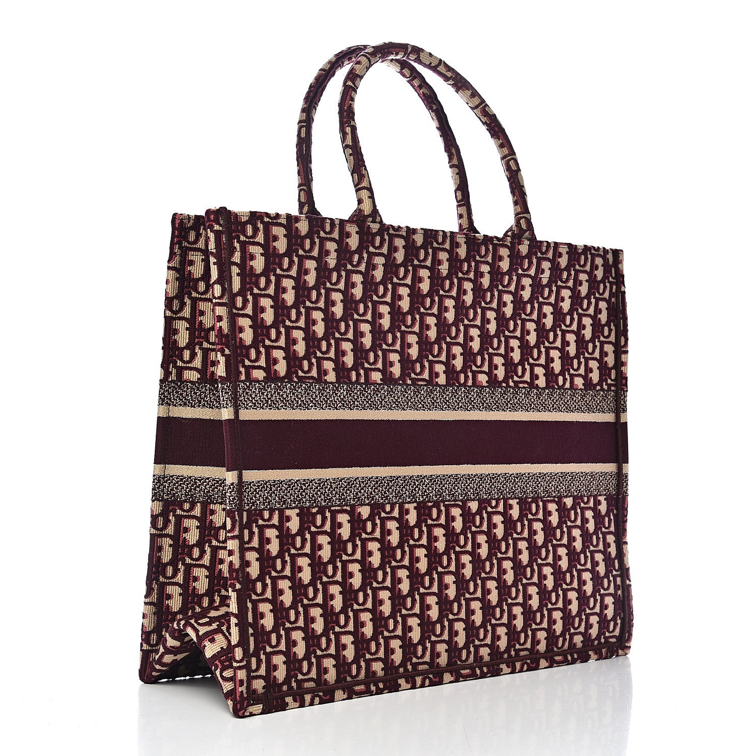 Christian Dior Oblique Large Book Tote Burgundy Multicolor 2 of 10
