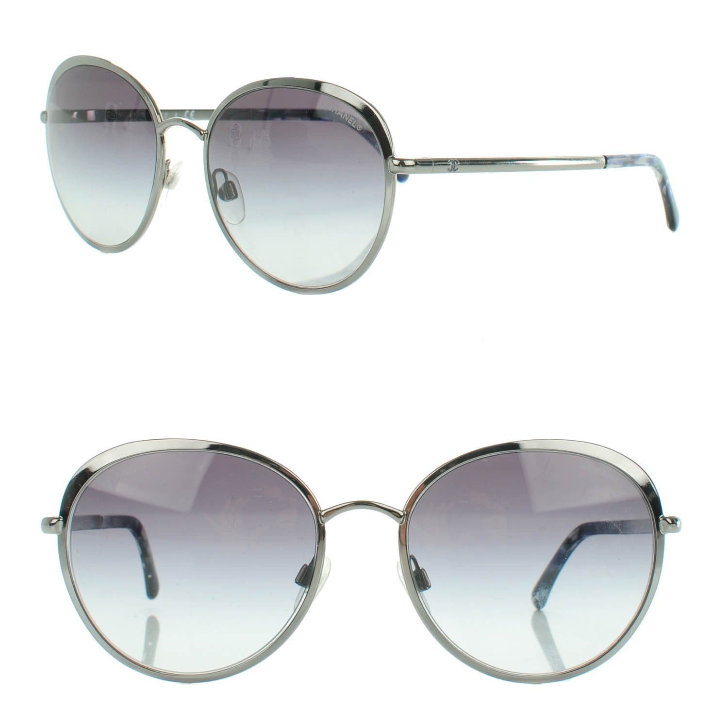 Chanel Round Signature Sunglasses 4206 Silver 1 of 6