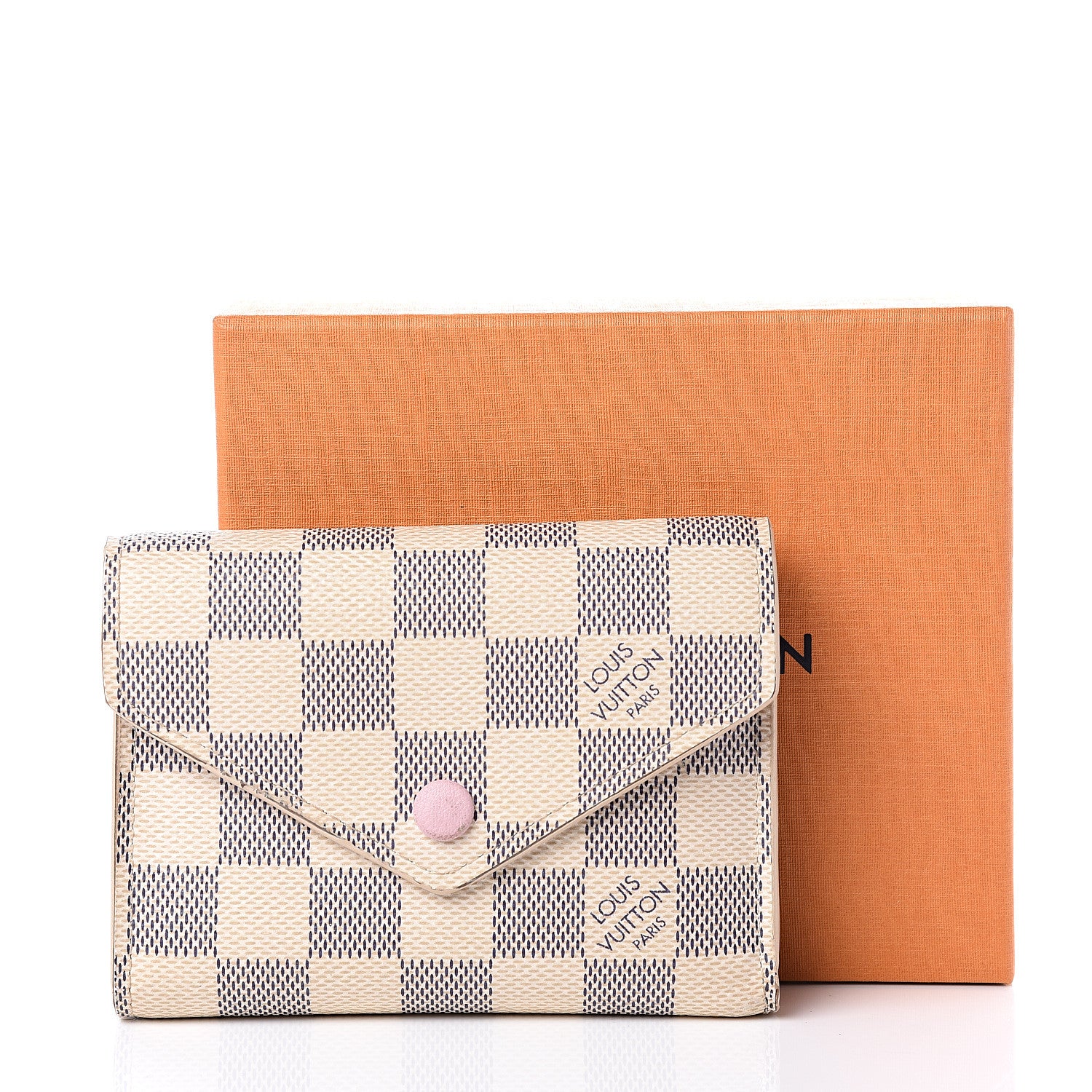 Louis Vuitton Damier Azur Victorine Wallet Rose Ballerine 14 of 14