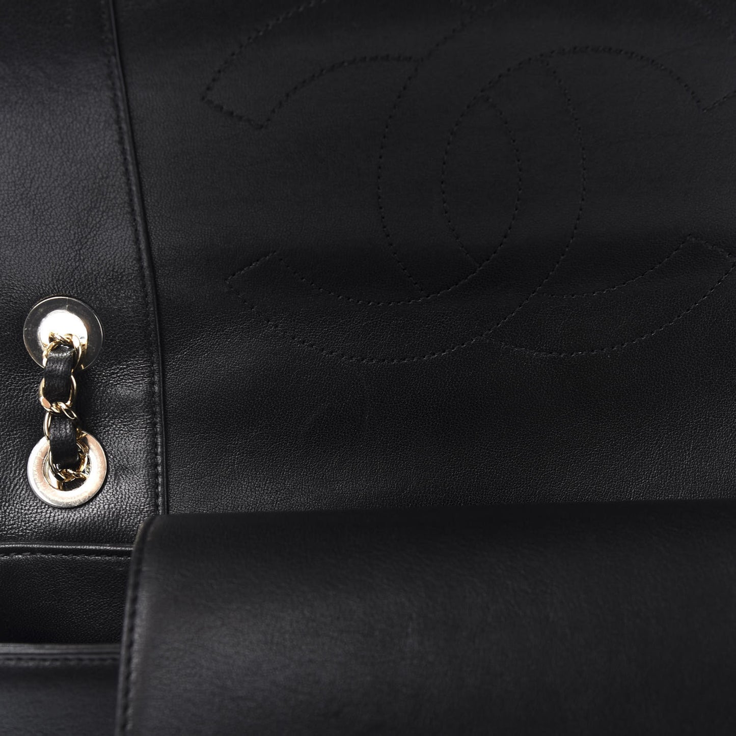 Sheepskin Chevron Quilted Vintage Mademoiselle Flap Black