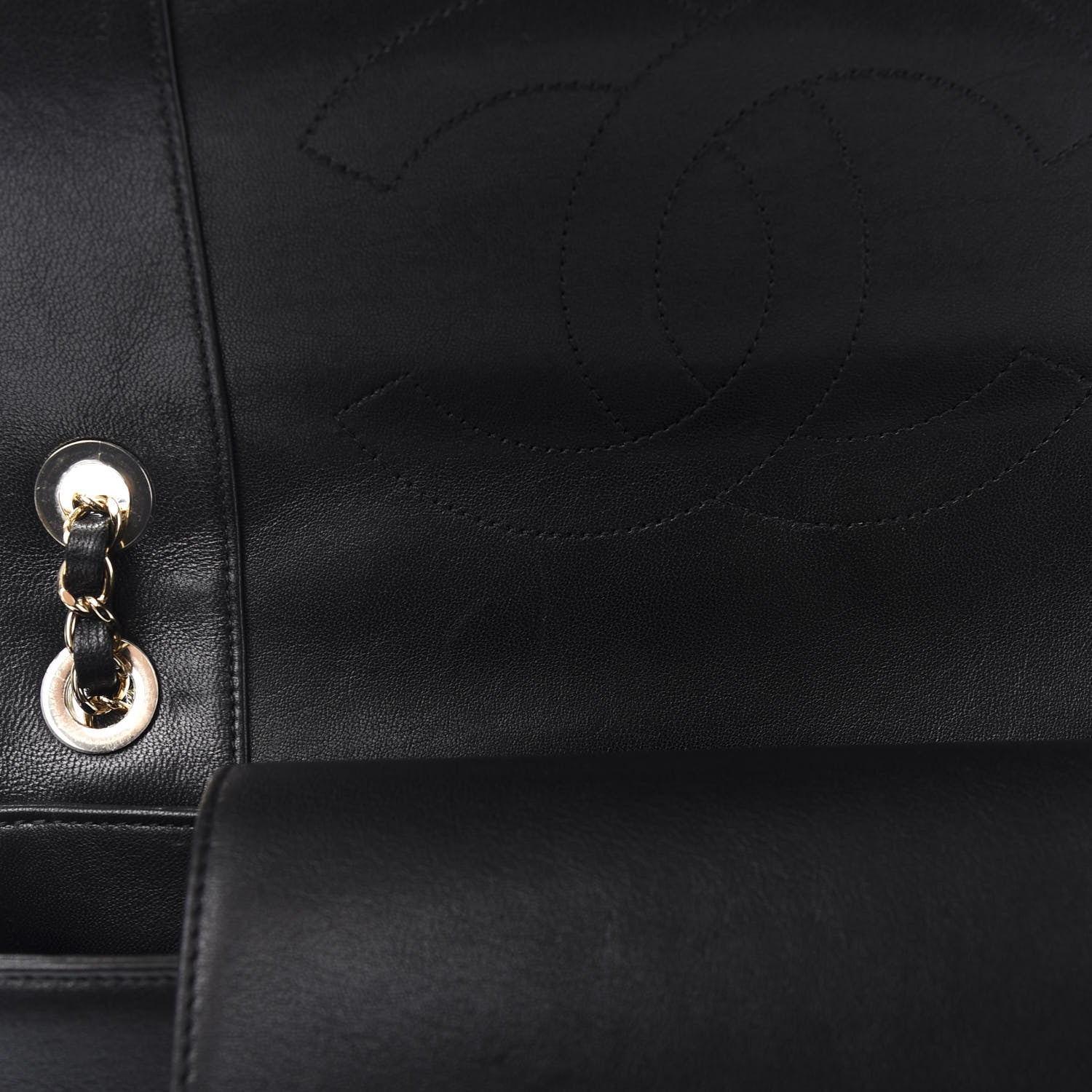 Chanel Sheepskin Chevron Quilted Vintage Mademoiselle Flap Black 8 of 13