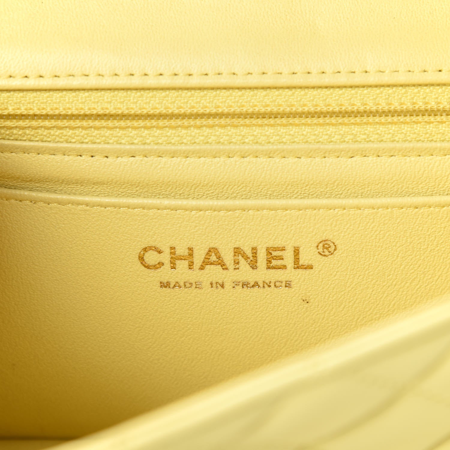 Chanel Lambskin Quilted Mini Rectangular Flap Light Yellow 17 of 19