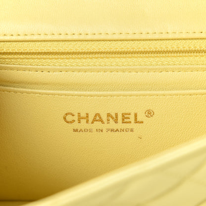 Chanel Lambskin Quilted Mini Rectangular Flap Light Yellow 17 of 19