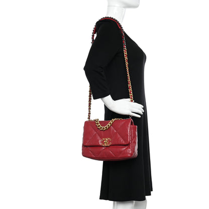 Chanel Goatskin Quilted Medium Chanel 19 Flap Red 2 of 10