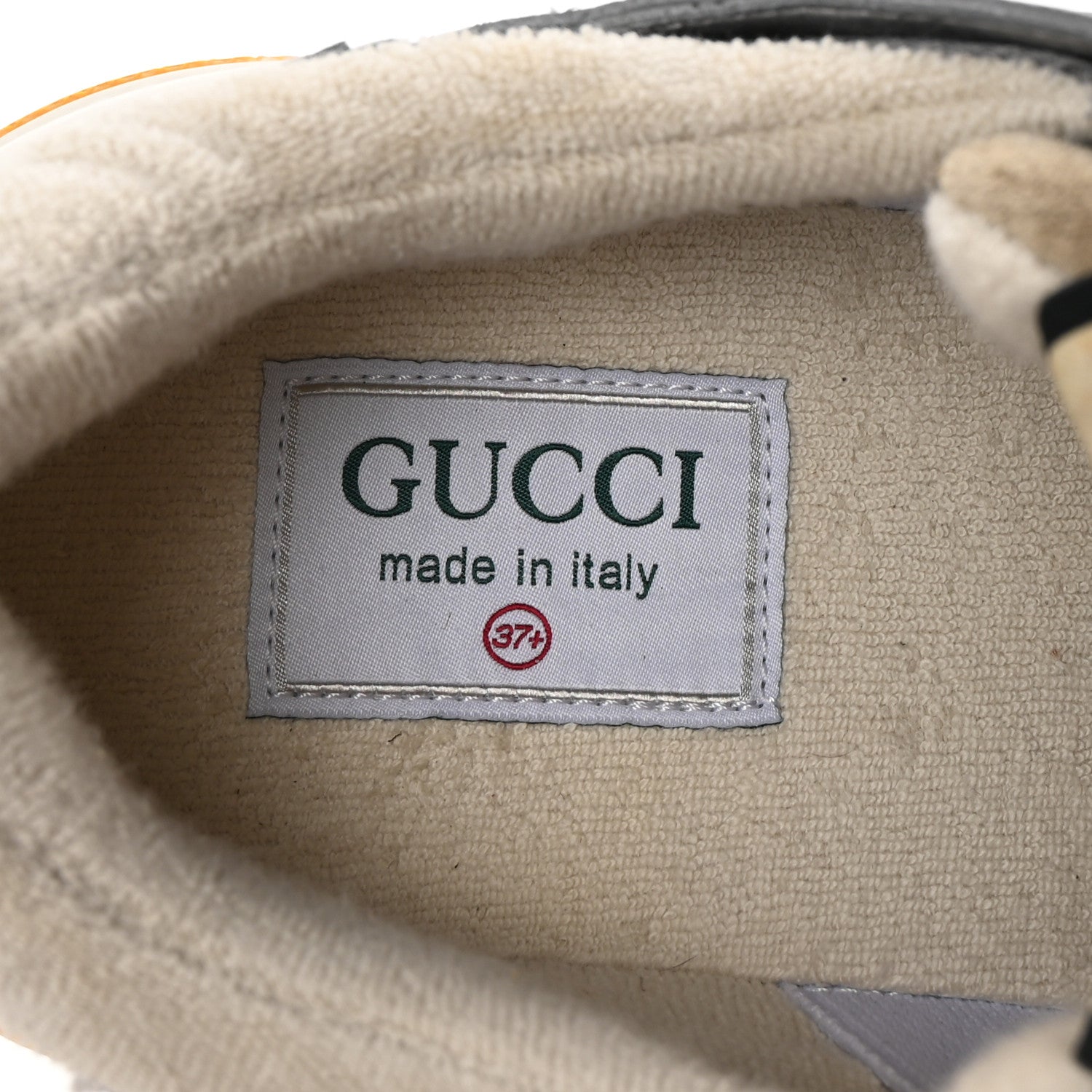 Gucci Metallic Calfskin Suede Womens Ultrapace Sneakers 37.5 Silver Oatmeal 8 of 9