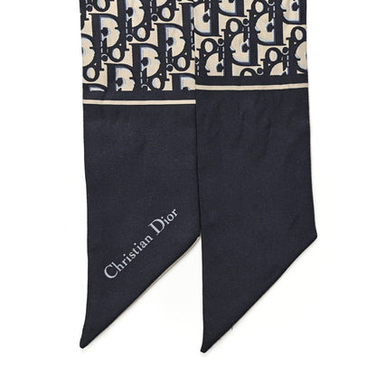Christian Dior Silk Oblique Mitzah Scarf Blue 2 of 4
