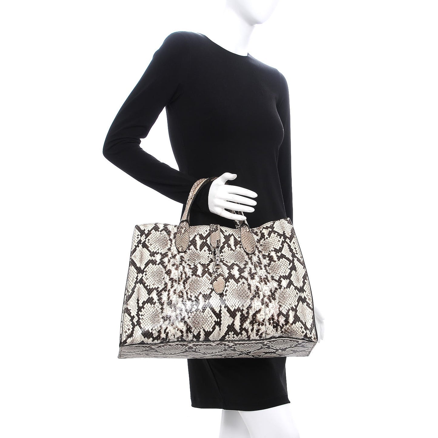 Python Medium Jackie Top Handle Bag Roccia