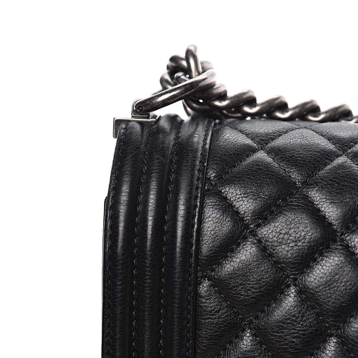 Calfskin Quilted Medium Boy Flap Black