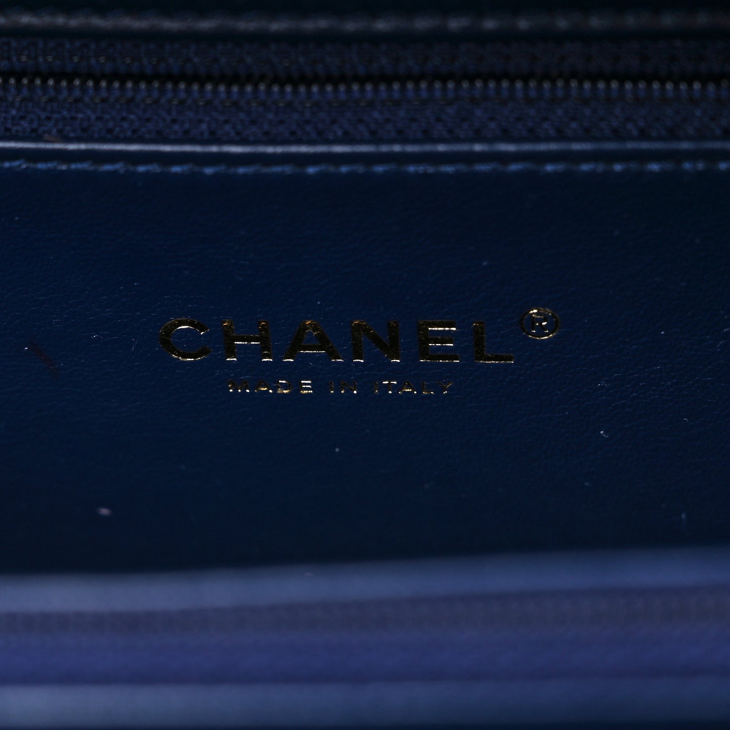 Goatskin Quilted Medium CC Filigree Vanity Case Navy