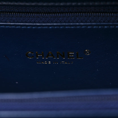 Chanel Goatskin Quilted Medium CC Filigree Vanity Case Navy 6 of 9