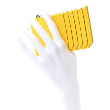 Saint Laurent Grained Calfskin 5 Fragments Zip Pouch Card Holder Sunflower 2 of 7