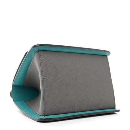 Moynat Carat Calfskin Madeleine Clutch Gray Blue 4 of 9